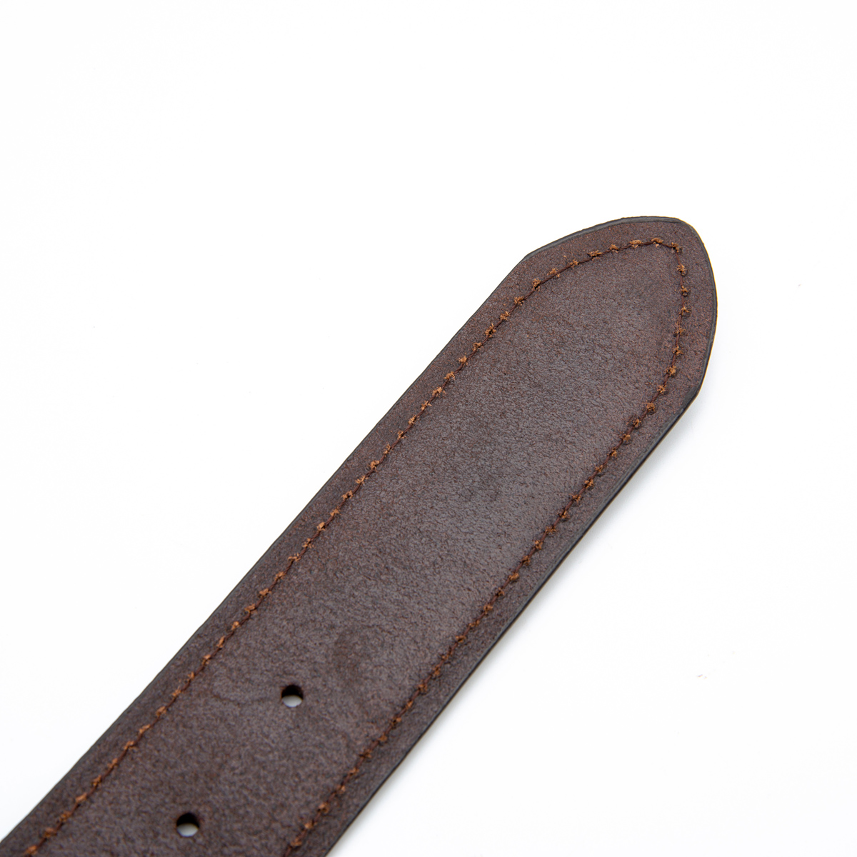 men's genuine leather casual belt with stitched buckle