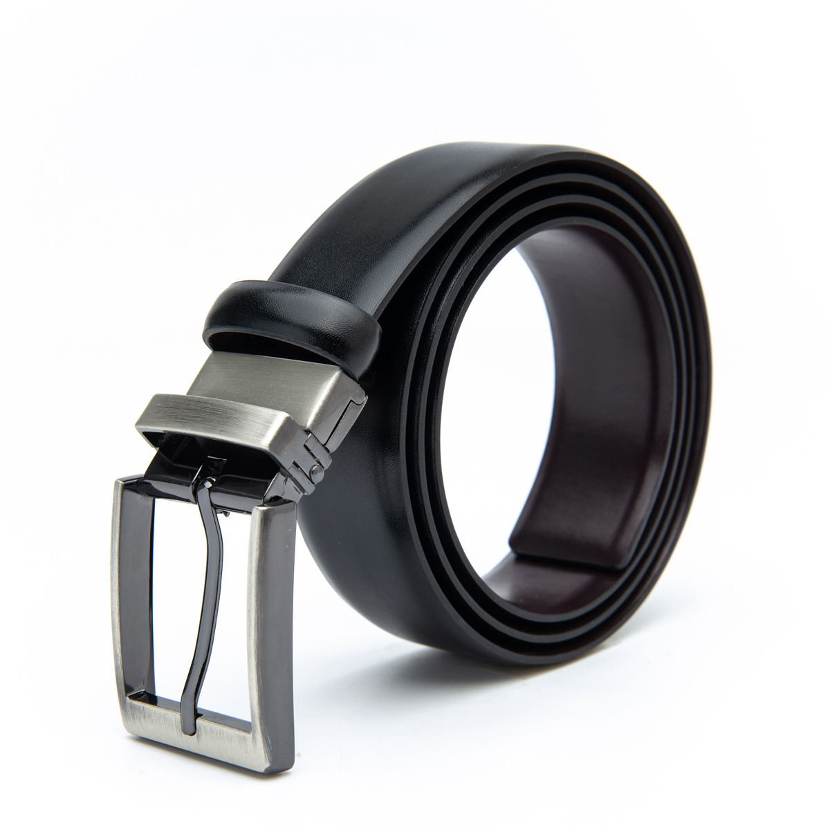 black/brown double sides use leather belt