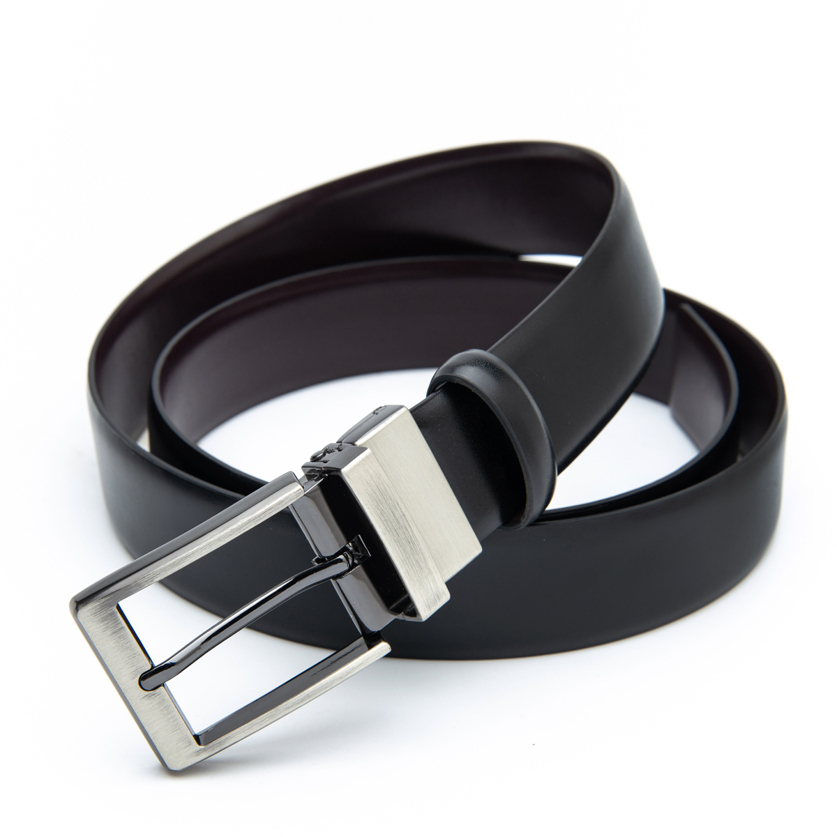 black/brown double sides use leather belt