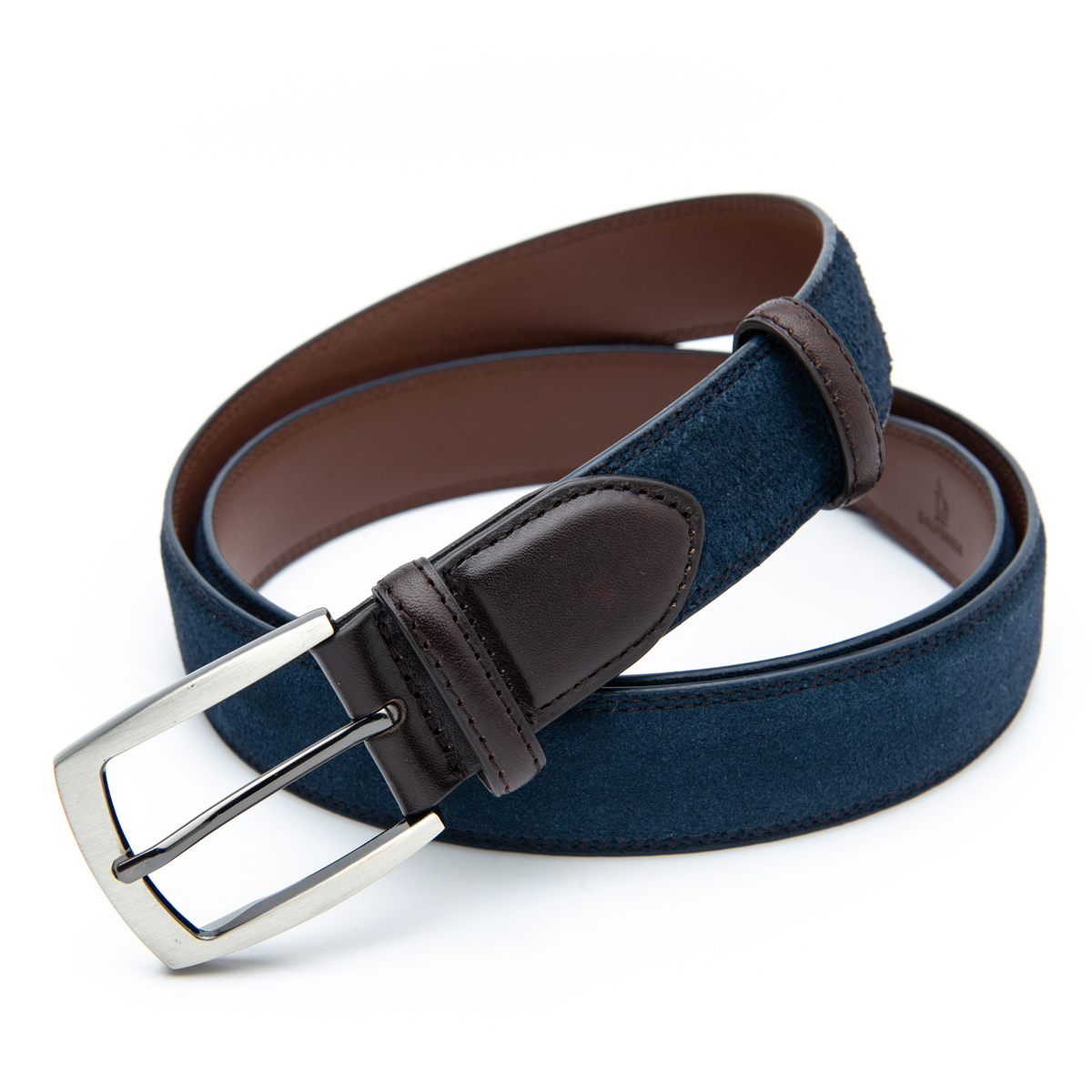 men's suede leather belts with double loops