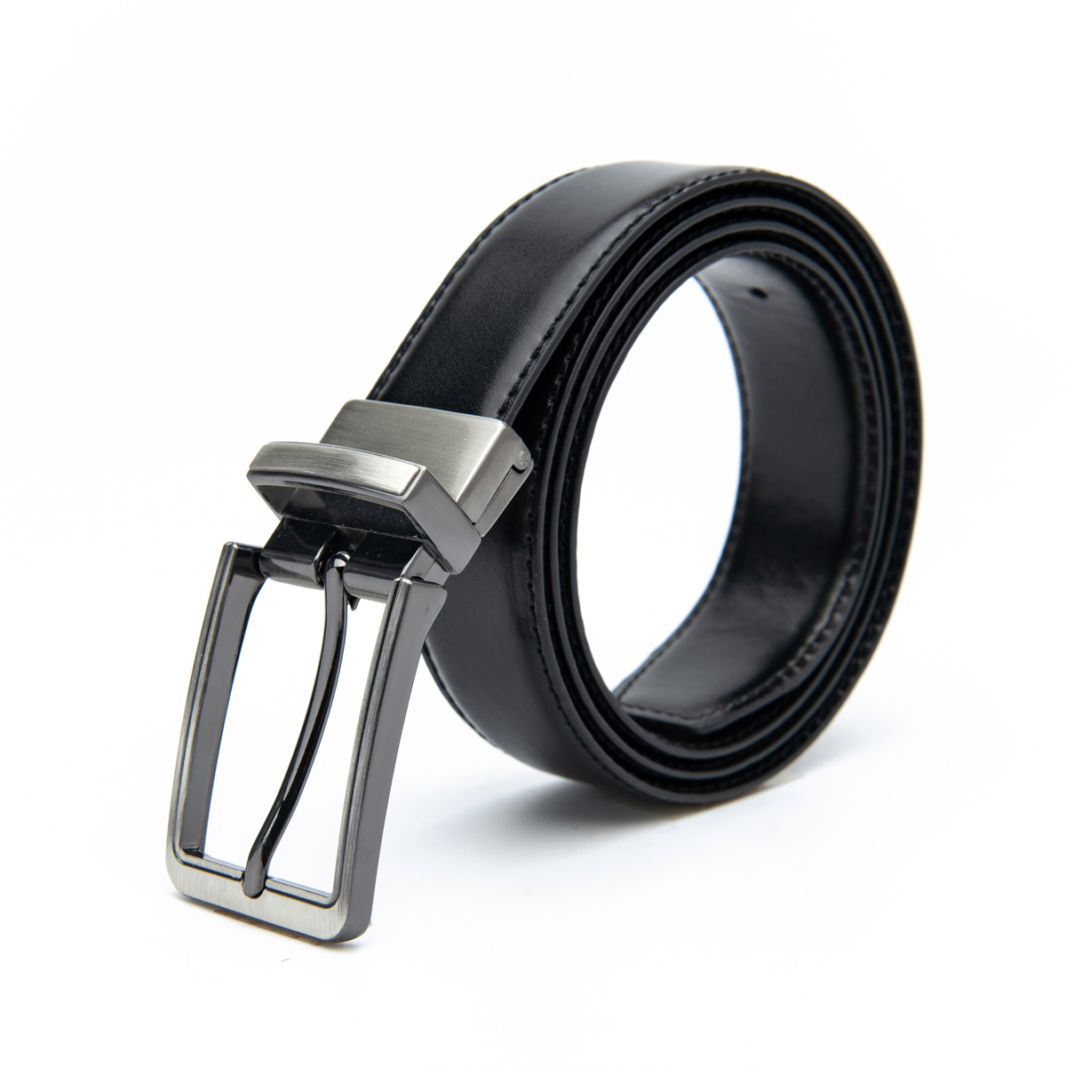 split leather belts with rotate buckles