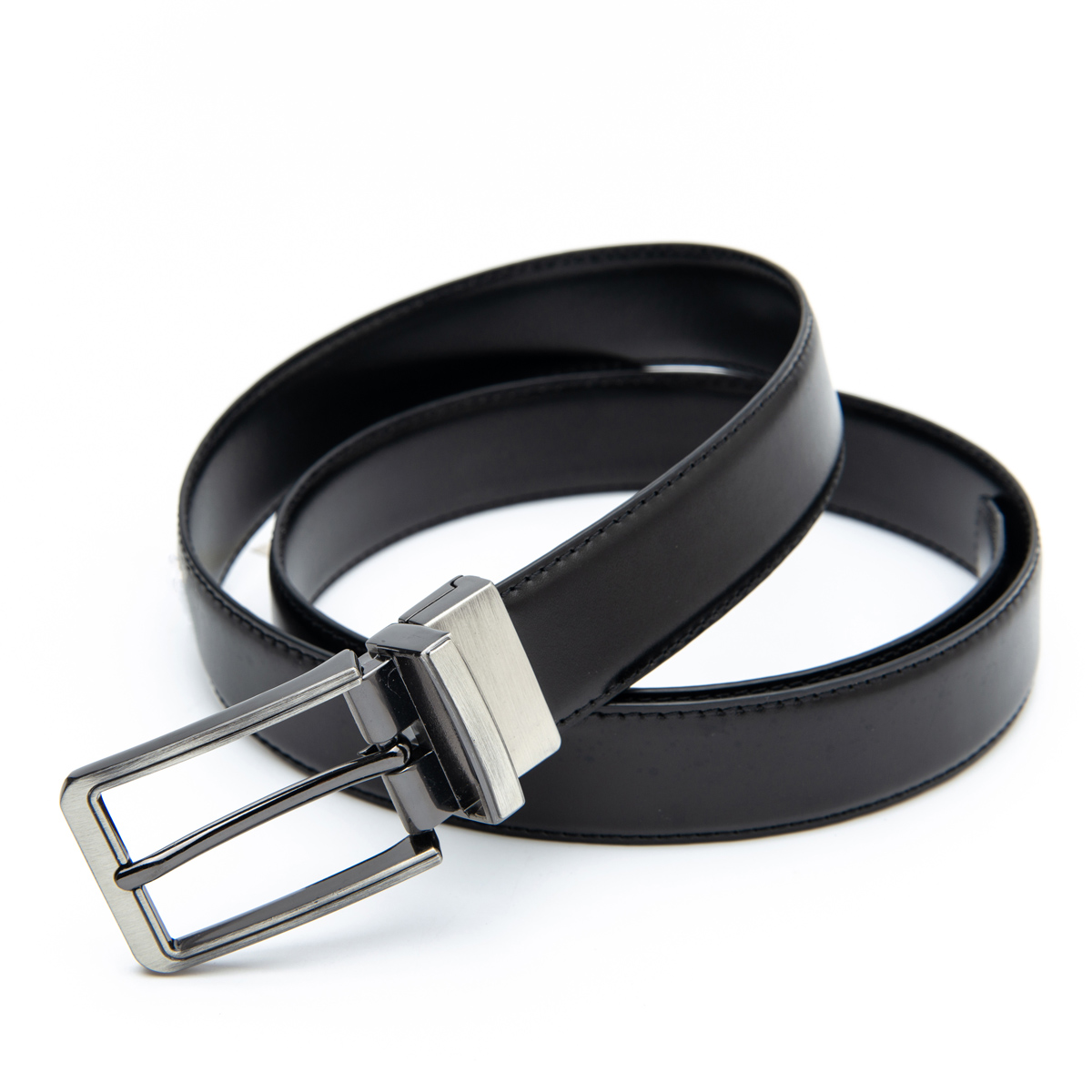 split leather belts with rotate buckles