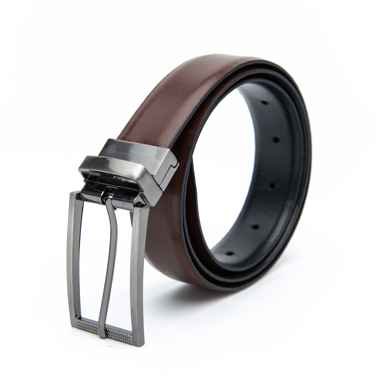 brown/black reversible belts for men's formal wear