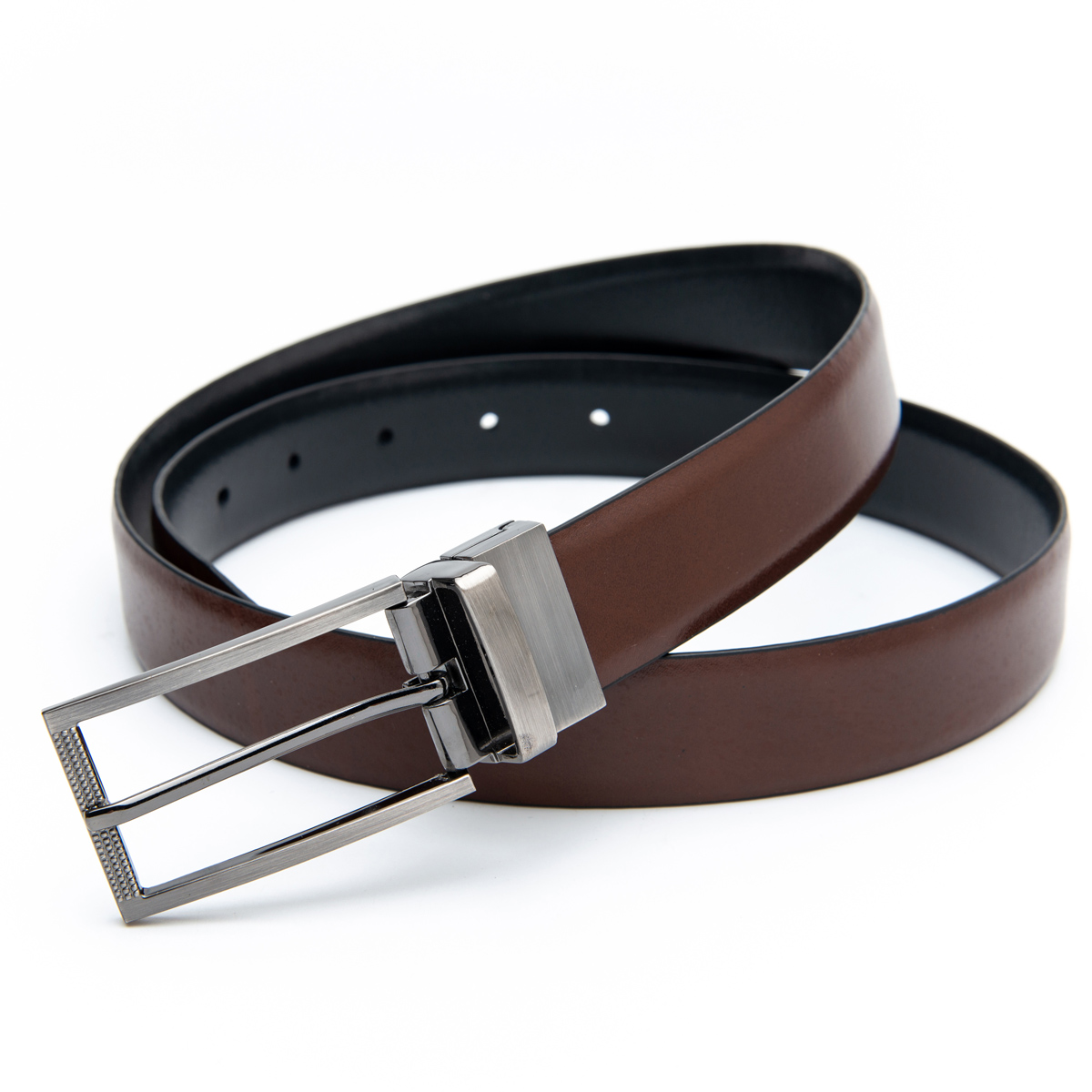 brown/black reversible belts for men's formal wear