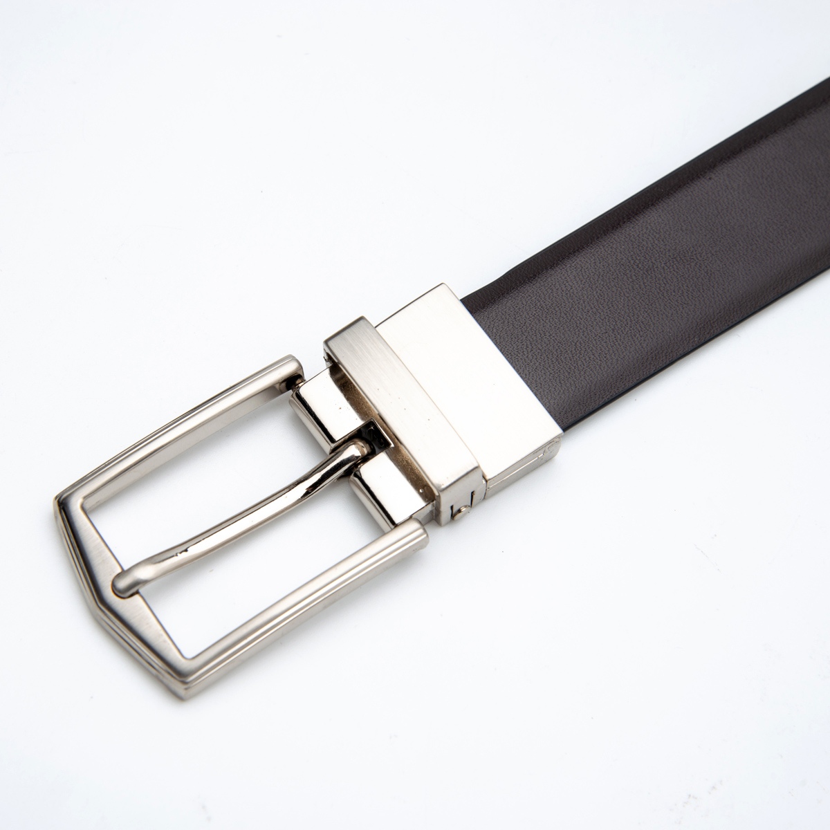 brown black double sides use belt with rotate buckle