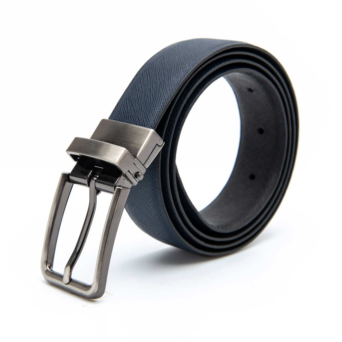 Alloy buckle double sides use men's leather belt