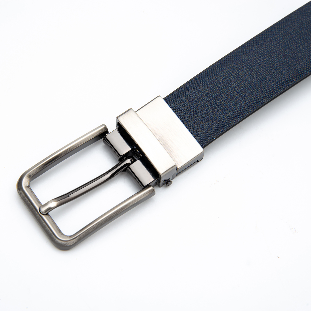 Alloy buckle double sides use men's leather belt