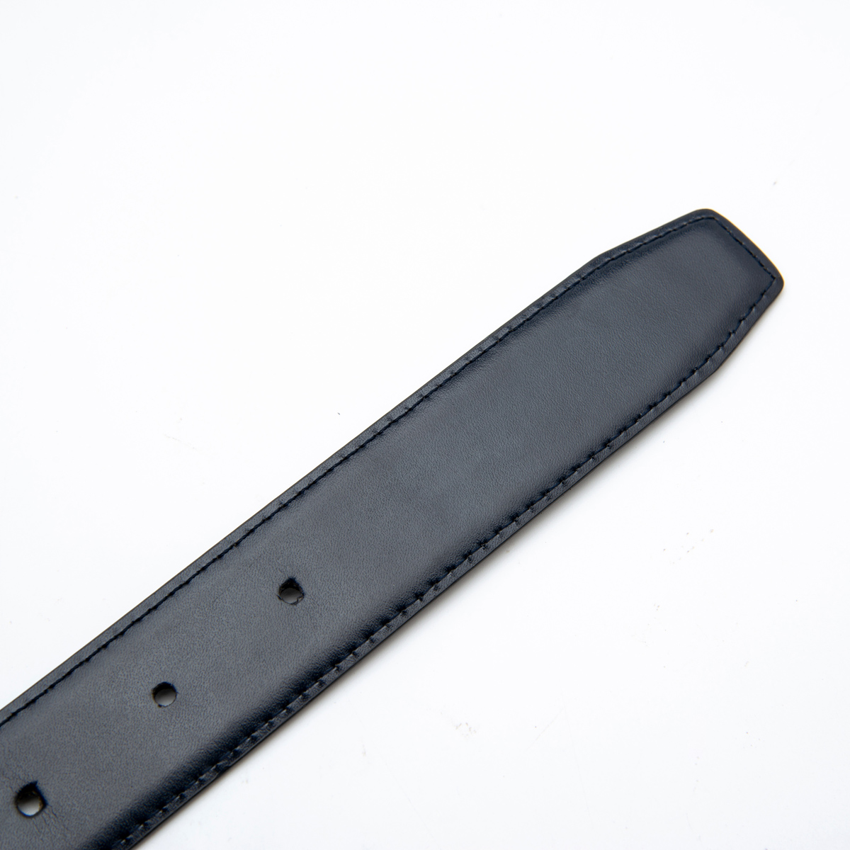 black/navy split leather belts with reversible buckle