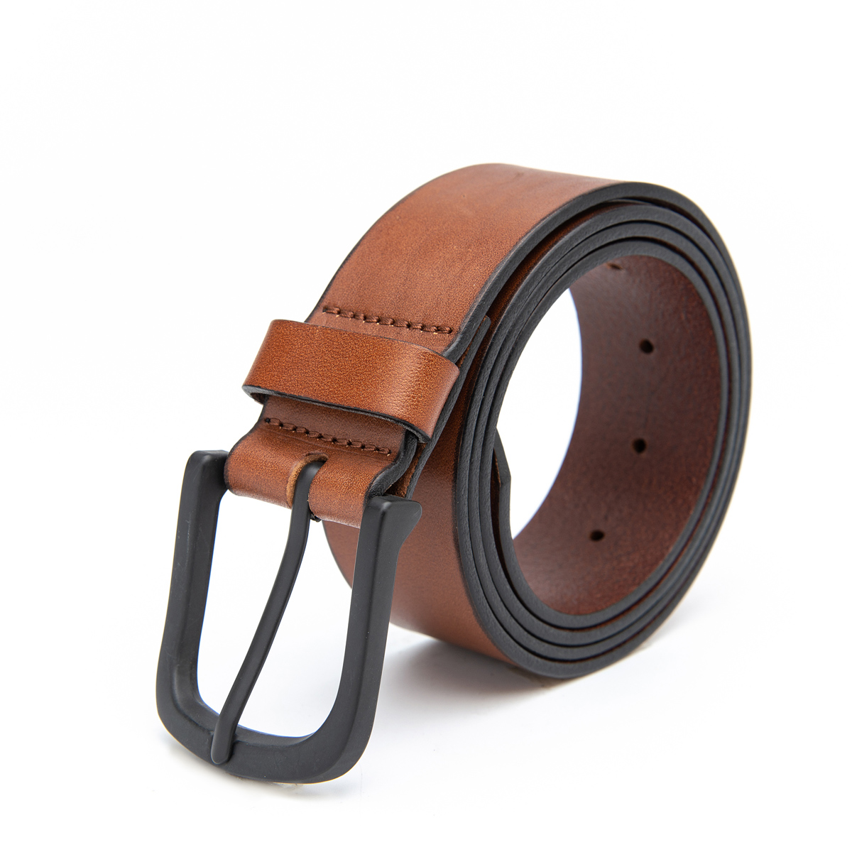 40mm wide men's flat genuine leather belts