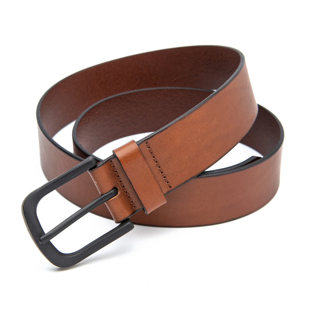 40mm wide men's flat genuine leather belts