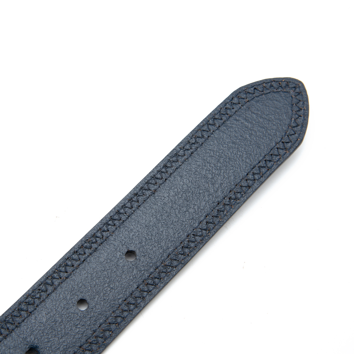 pin buckle stitched genuine leather belt for men