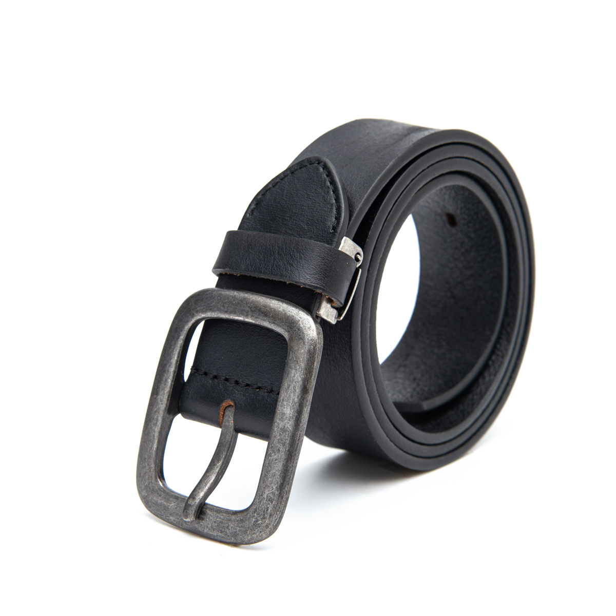 black cowhide leather belts for men