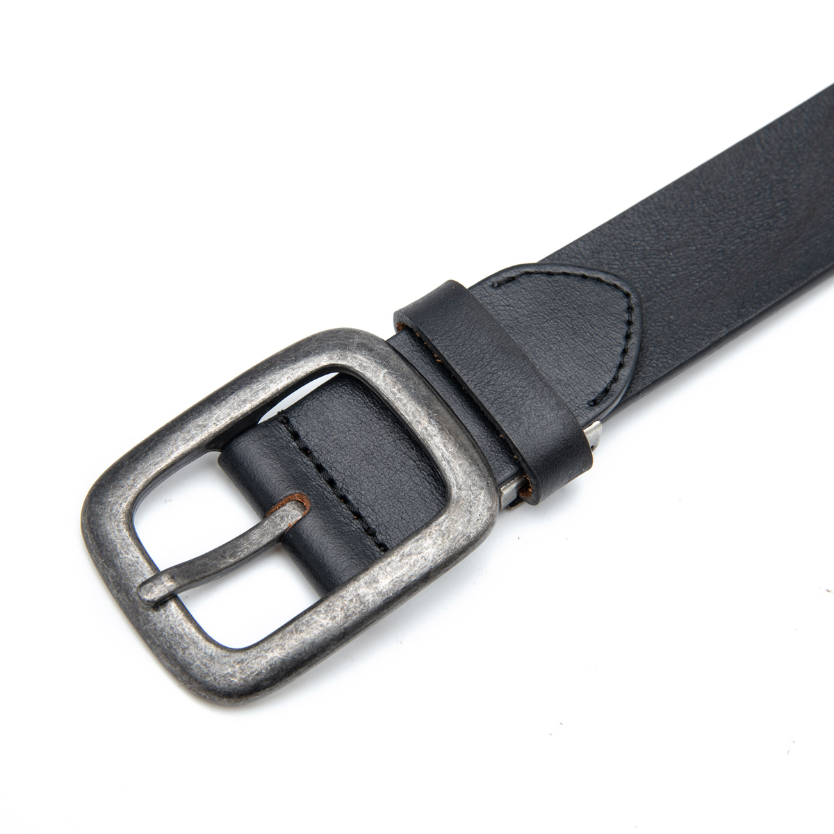 black cowhide leather belts for men