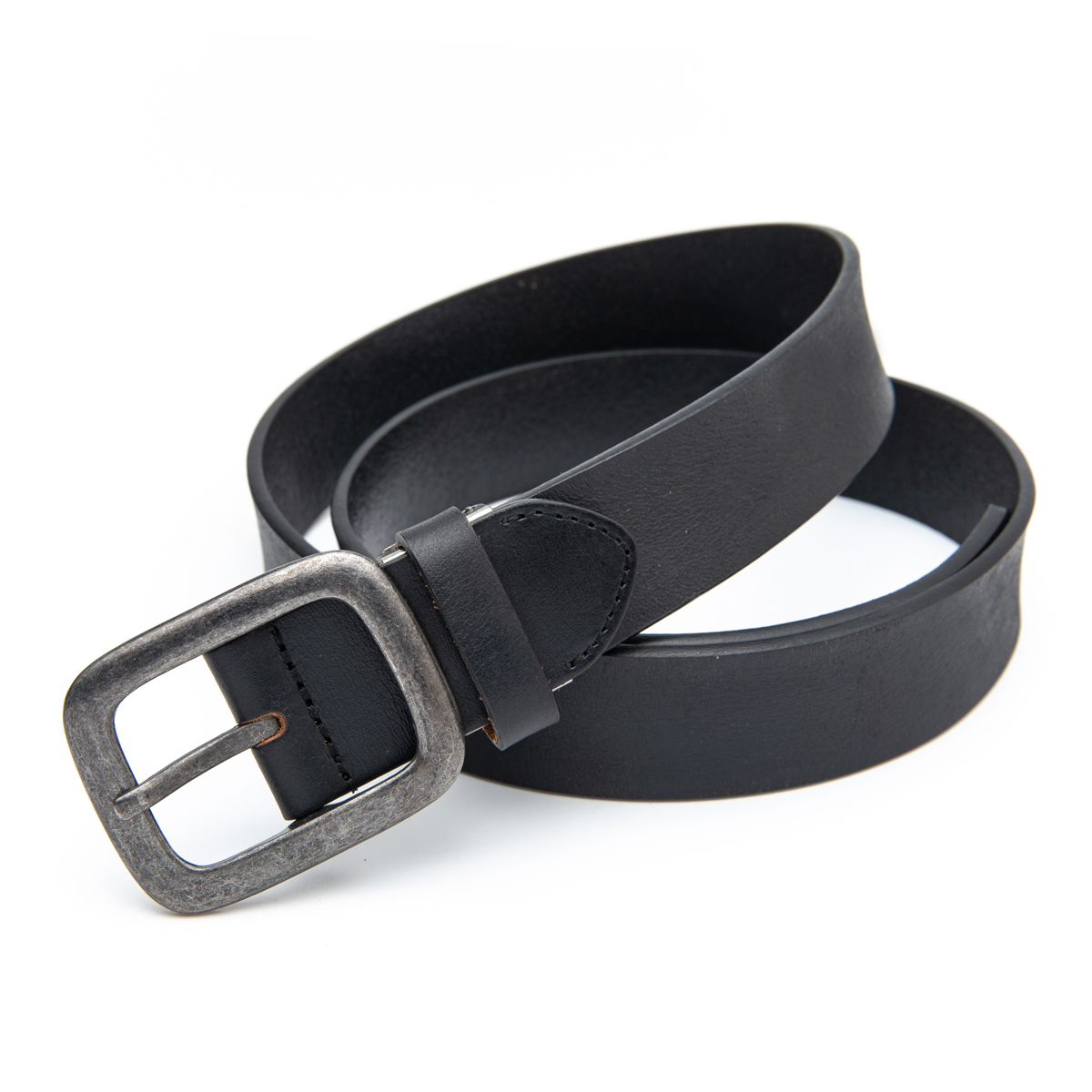 black cowhide leather belts for men