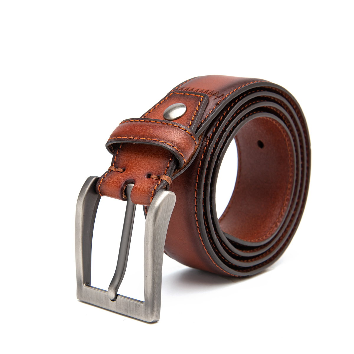 pin buckle cowhide leather belts