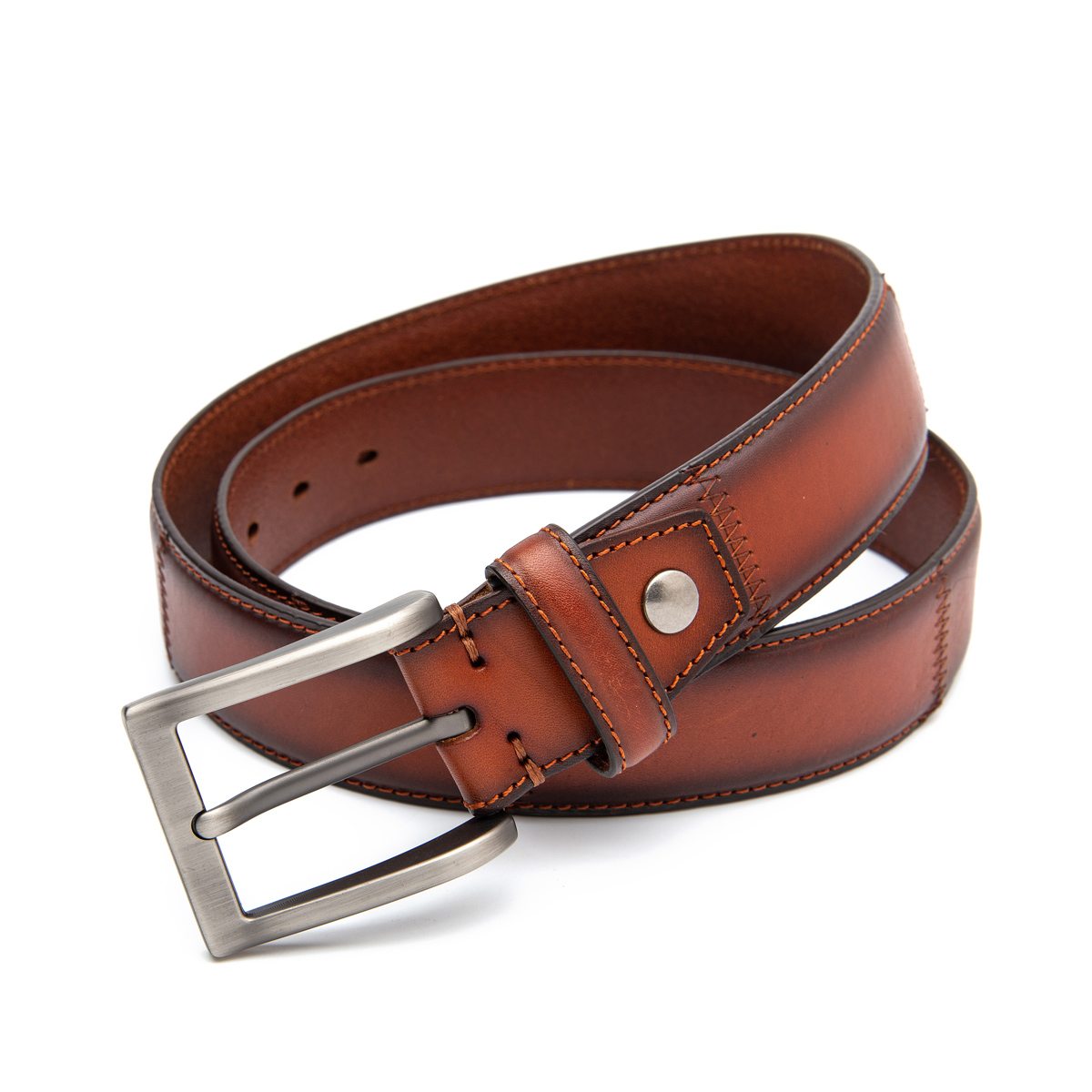 pin buckle cowhide leather belts