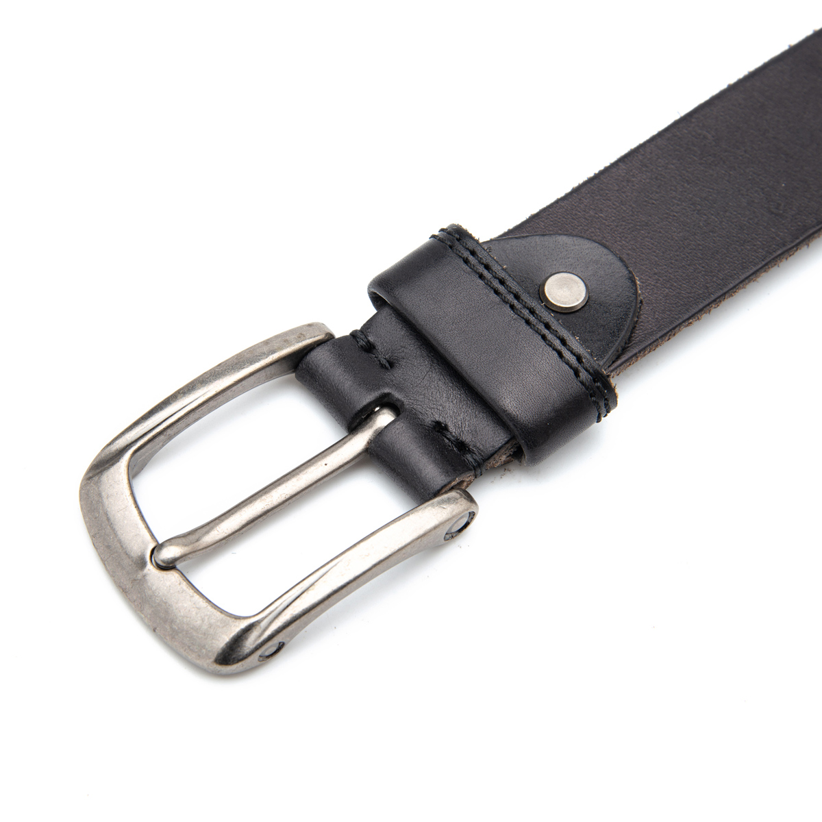 full grain leather belt with alloy buckle