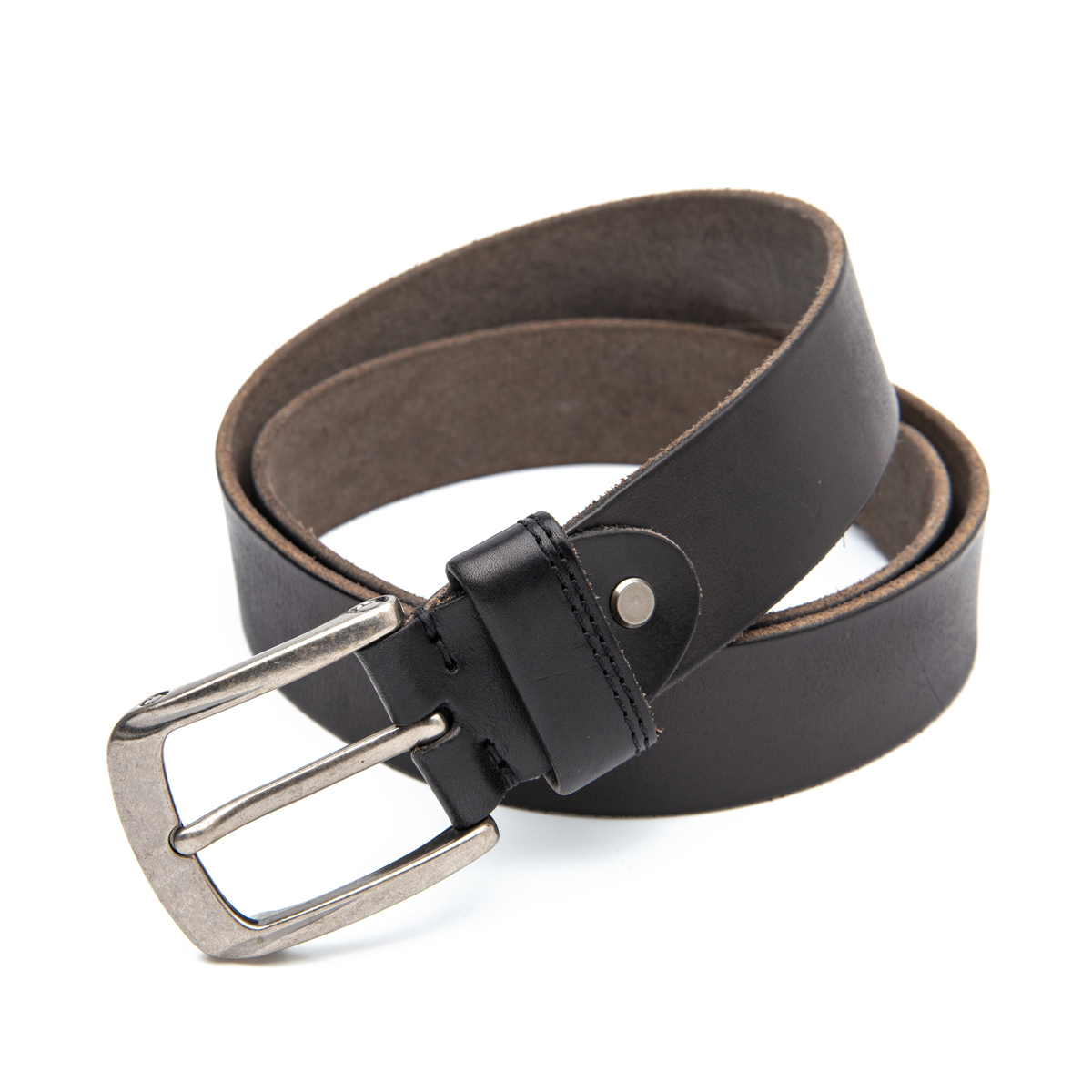 full grain leather belt with alloy buckle