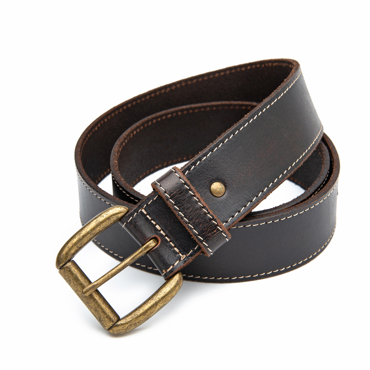 men's vintage flat full grain leather belts