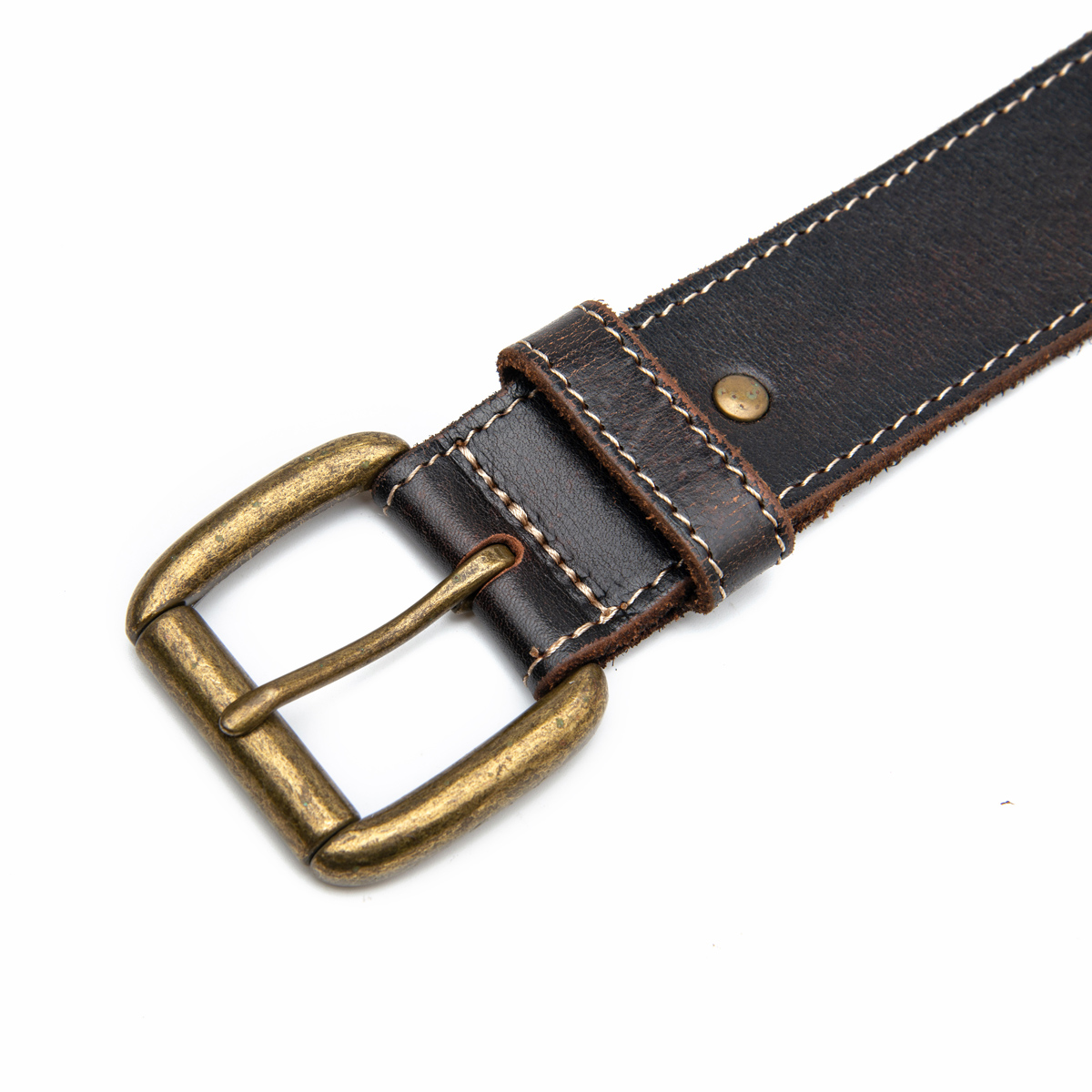 men's vintage flat full grain leather belts