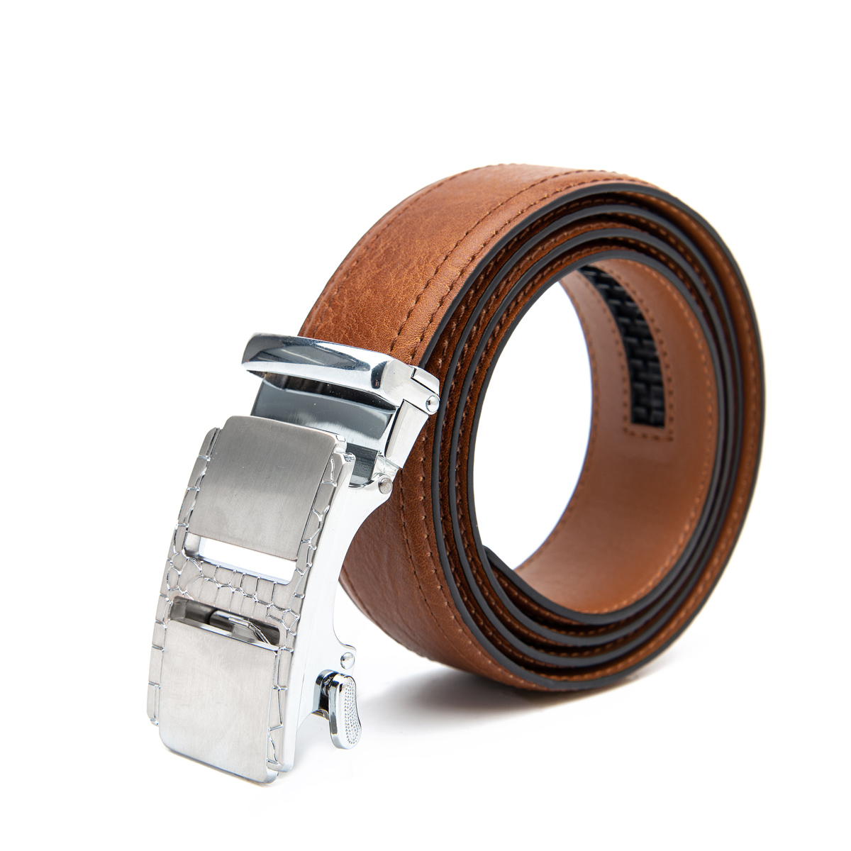 men's pu leather automatic buckle belt