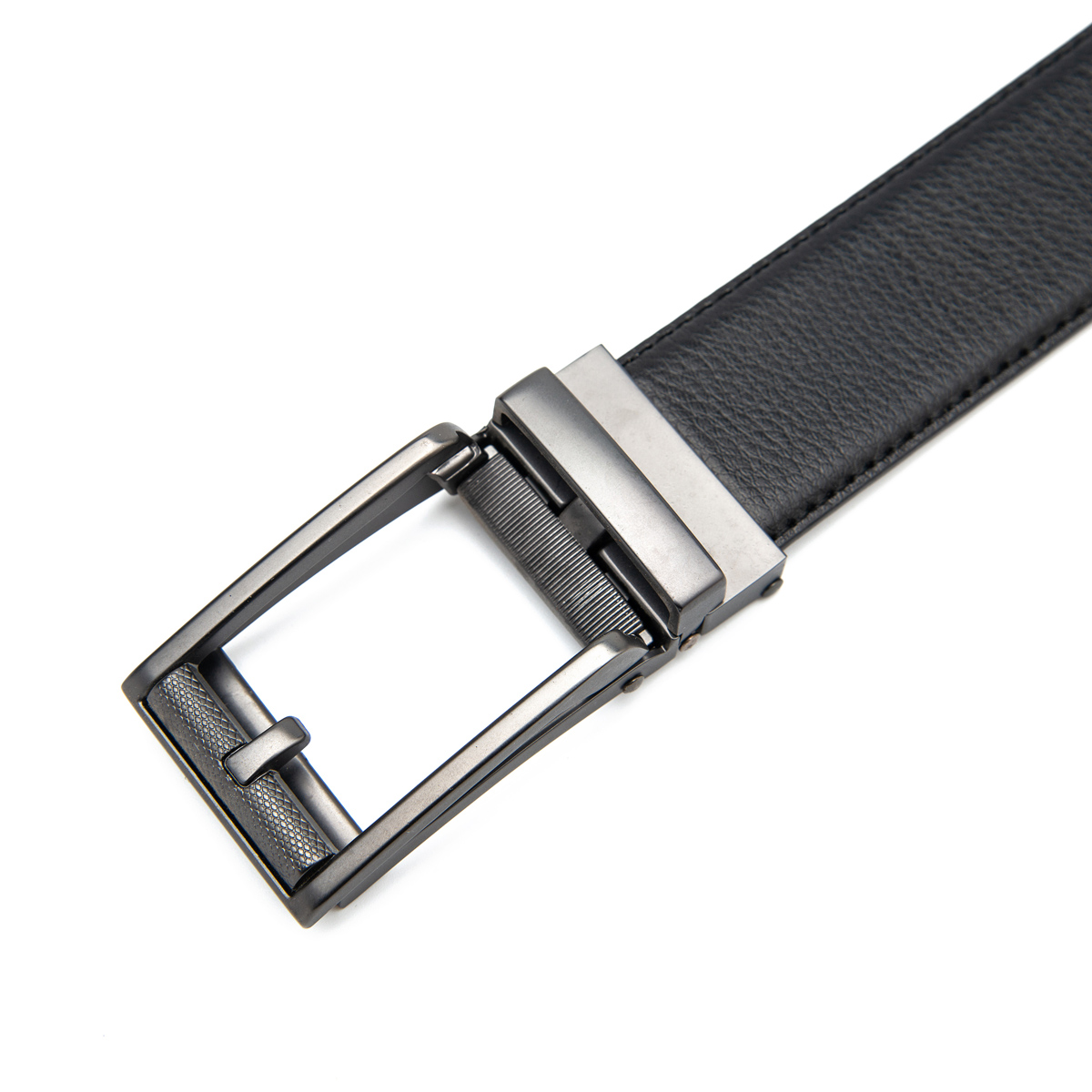 black formal leather belts with automatic buckle