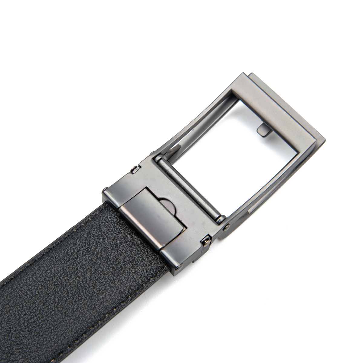 black formal leather belts with automatic buckle