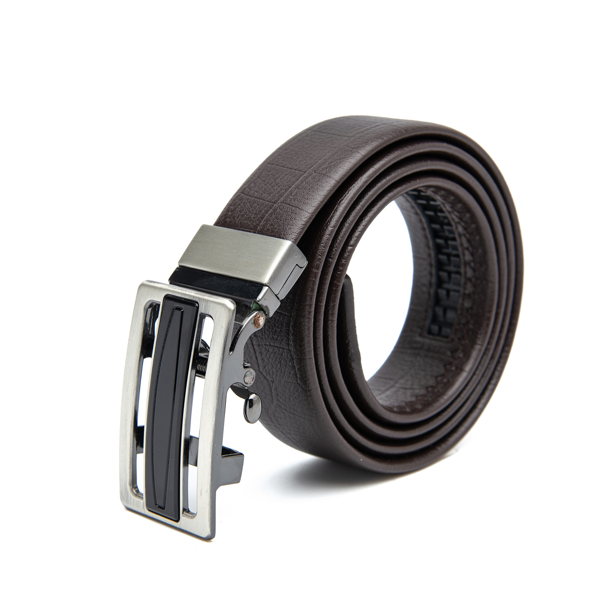 men's brown leather formal belt