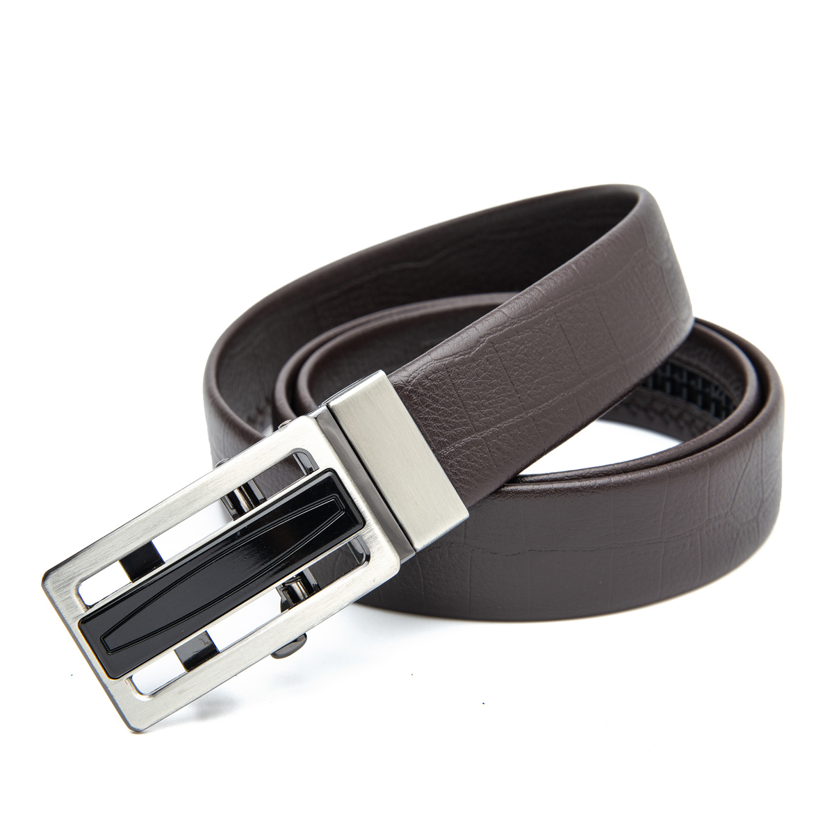 men's brown leather formal belt