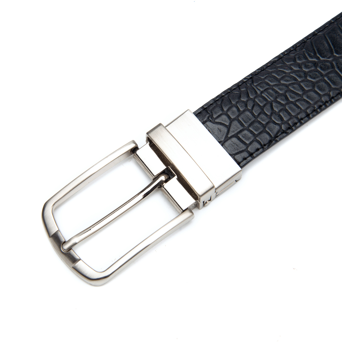 pin revolve buckle split leather belts for men