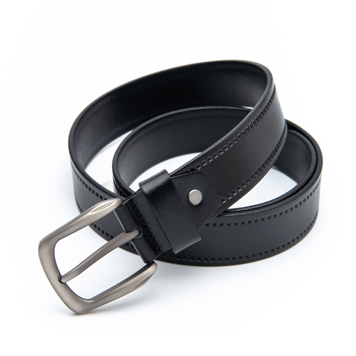 black genuine leather jeans belts for men