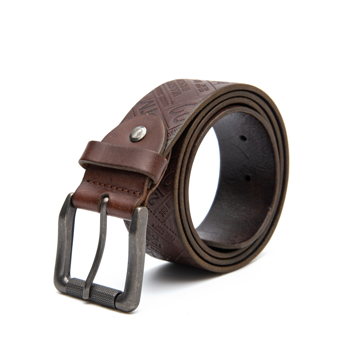 wide embossed real leather belts