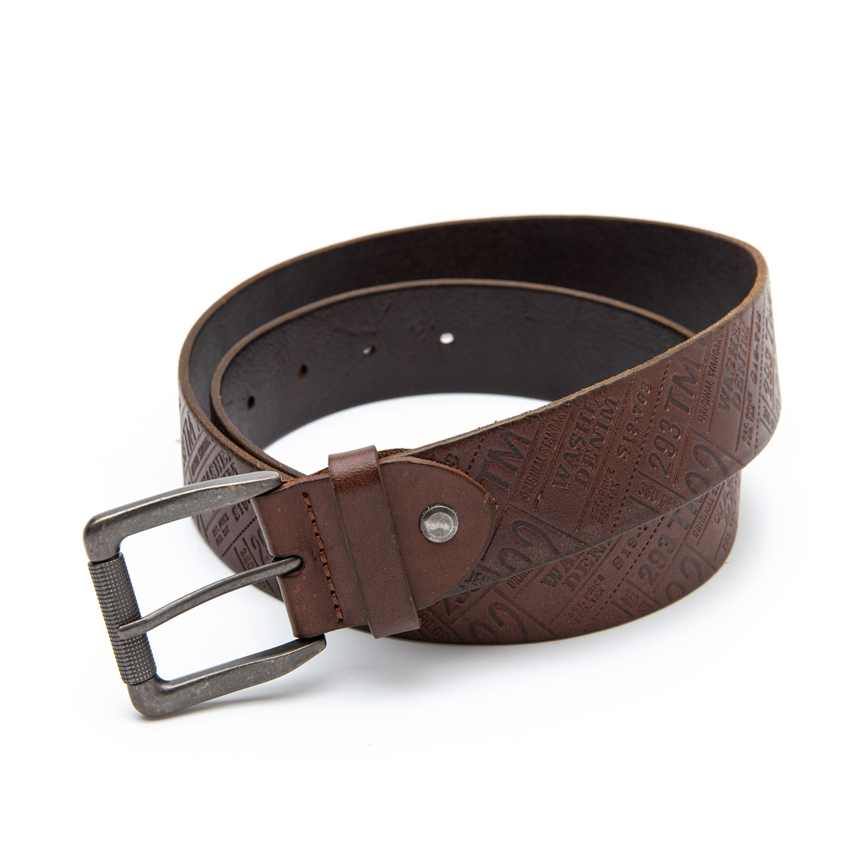 wide embossed real leather belts