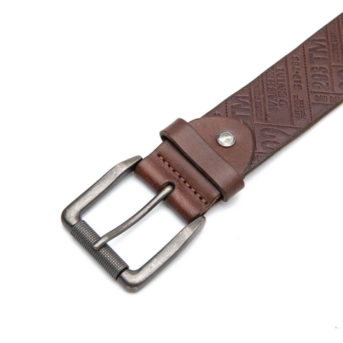 wide embossed real leather belts