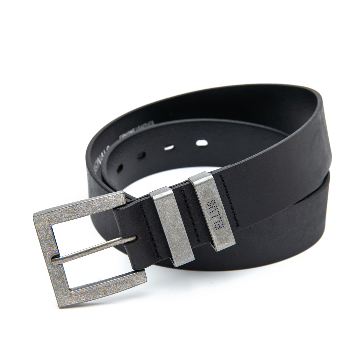 black flat jeans belts in genuine leather