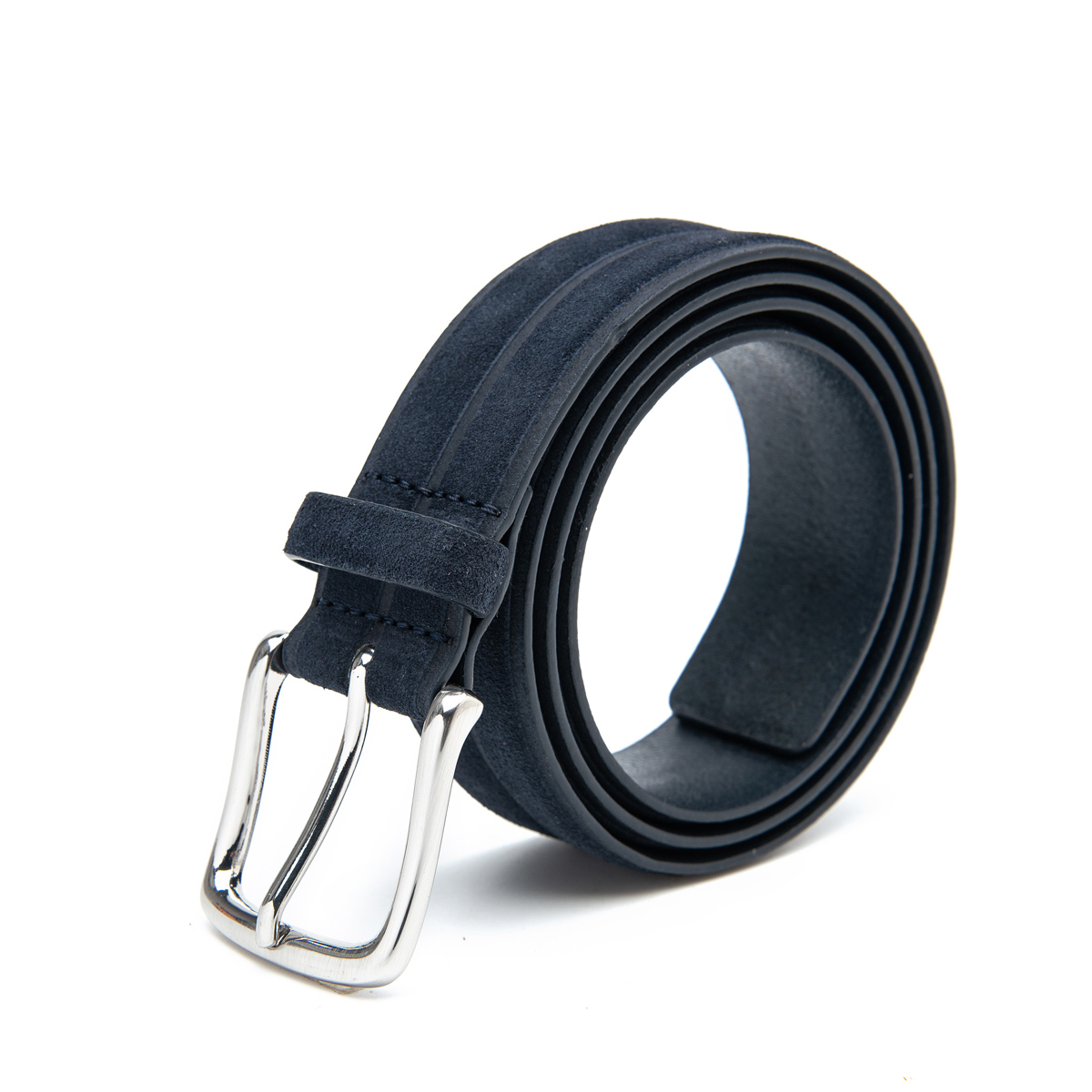 35mm wide navy blue suede leather belts