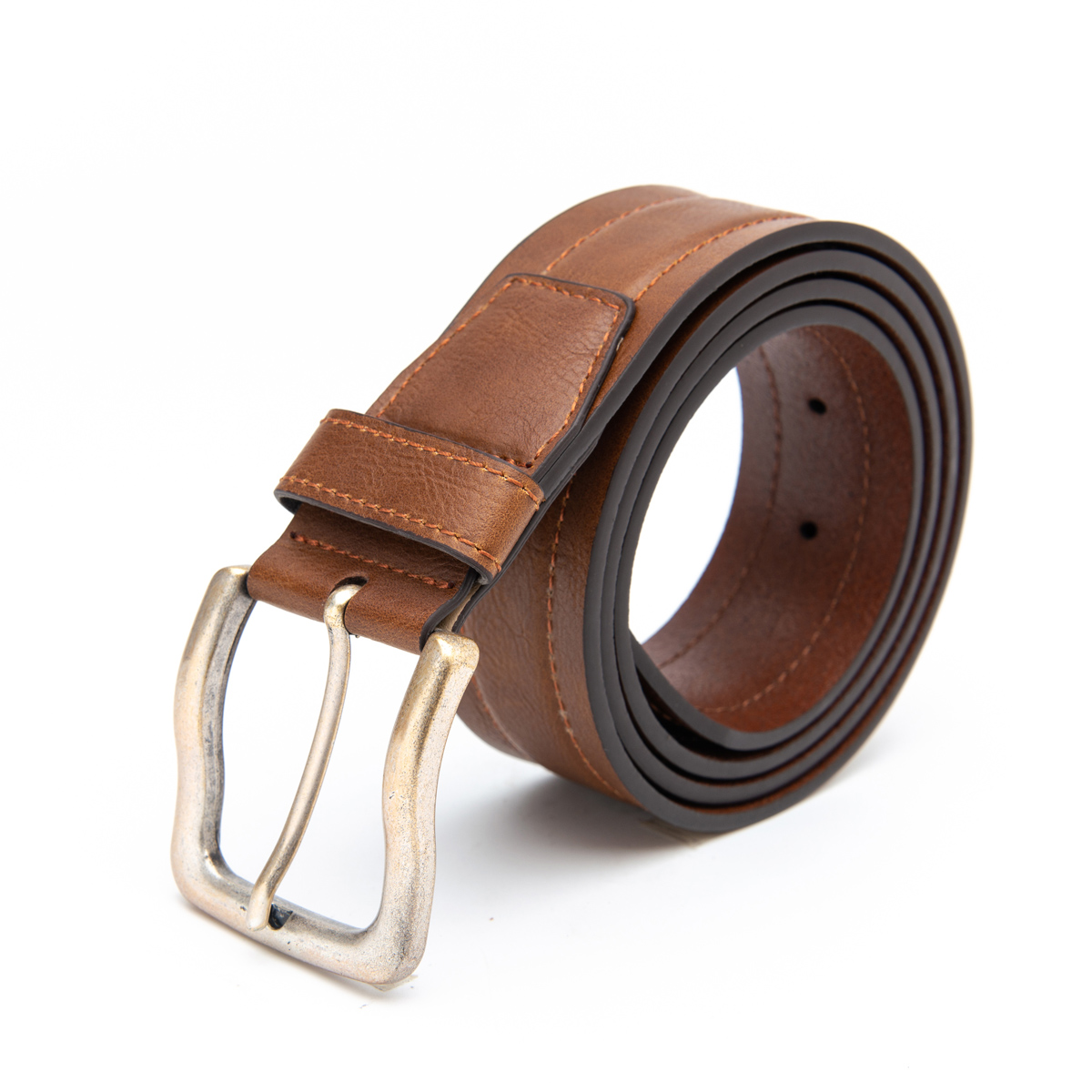 pu upper+split leather backing belts for men