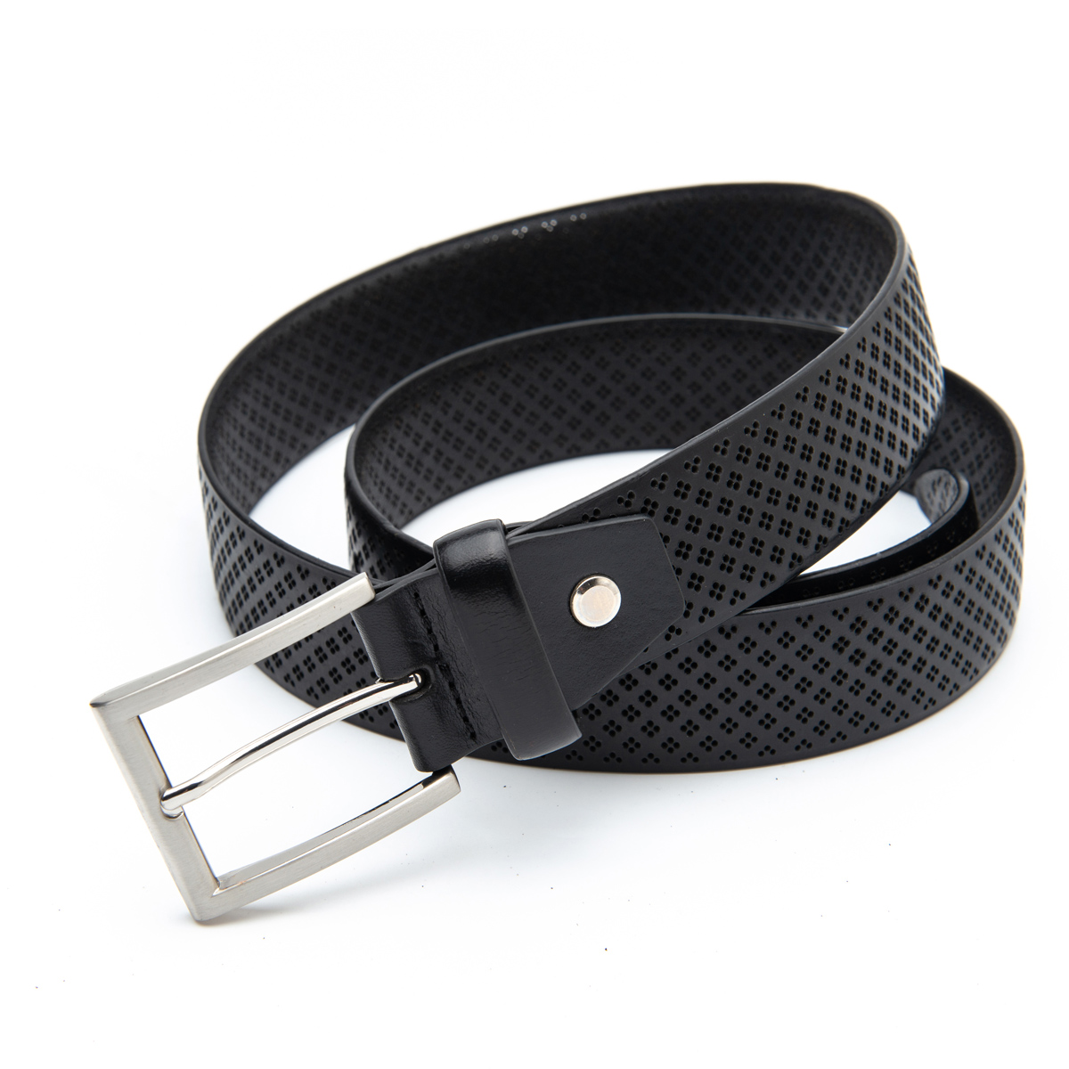 black genuine leather belts