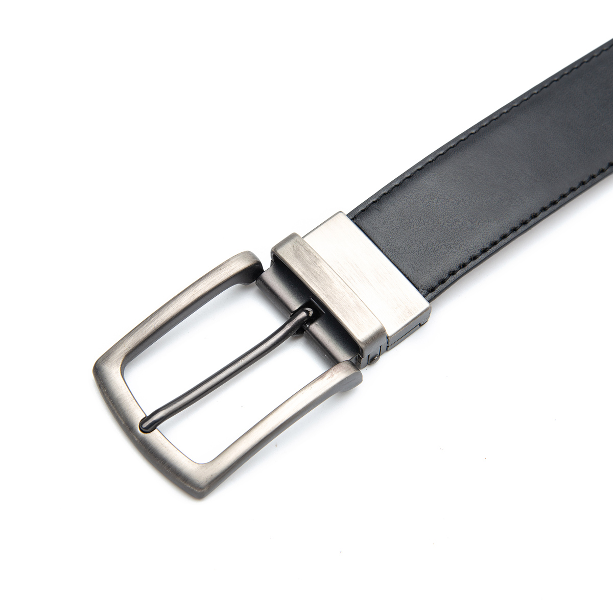 black brown split leather belts with rotate buckle