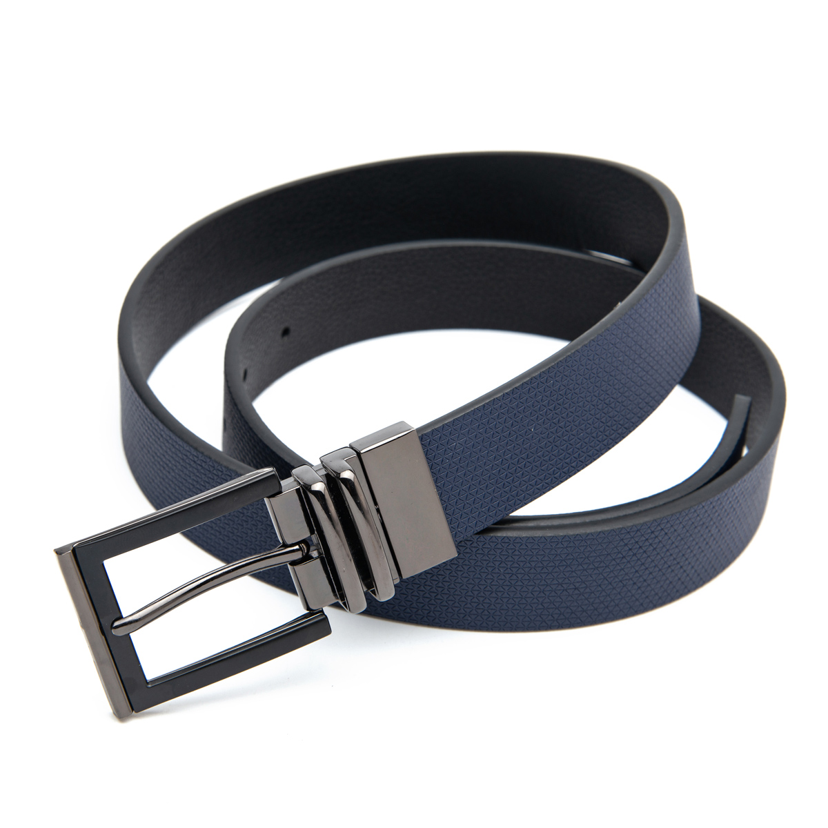 double sides use split leather belts with rotate buckle