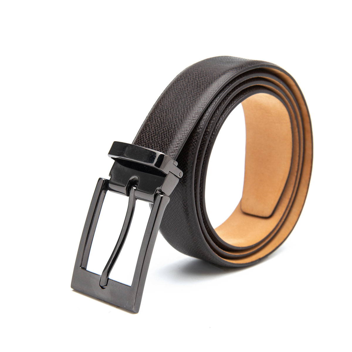 pin buckle split leather belts for men