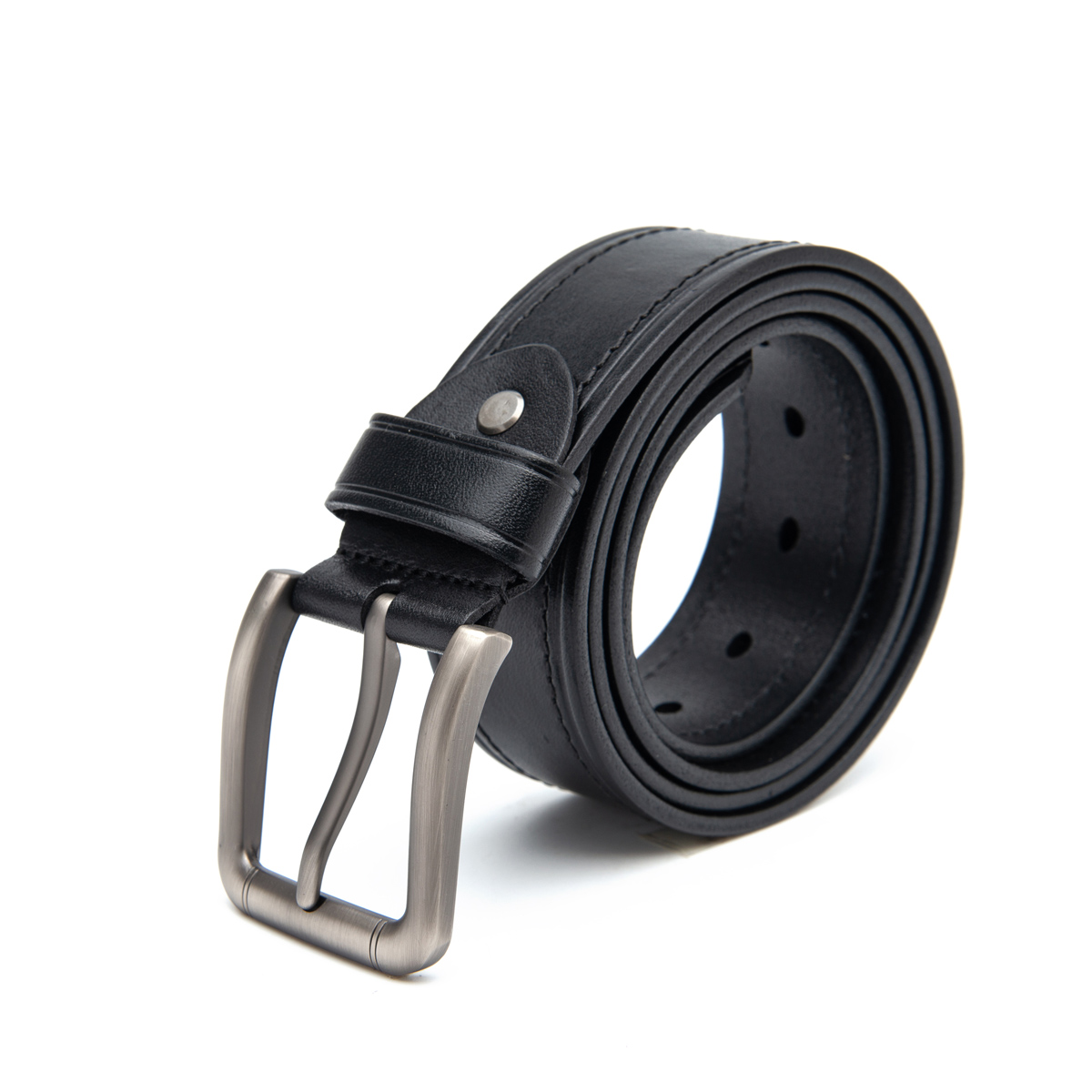 40mm wide black full grain leather belt