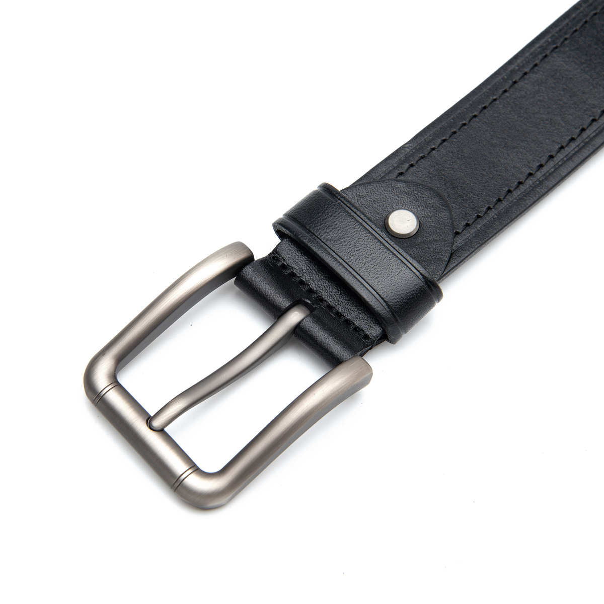 40mm wide black full grain leather belt