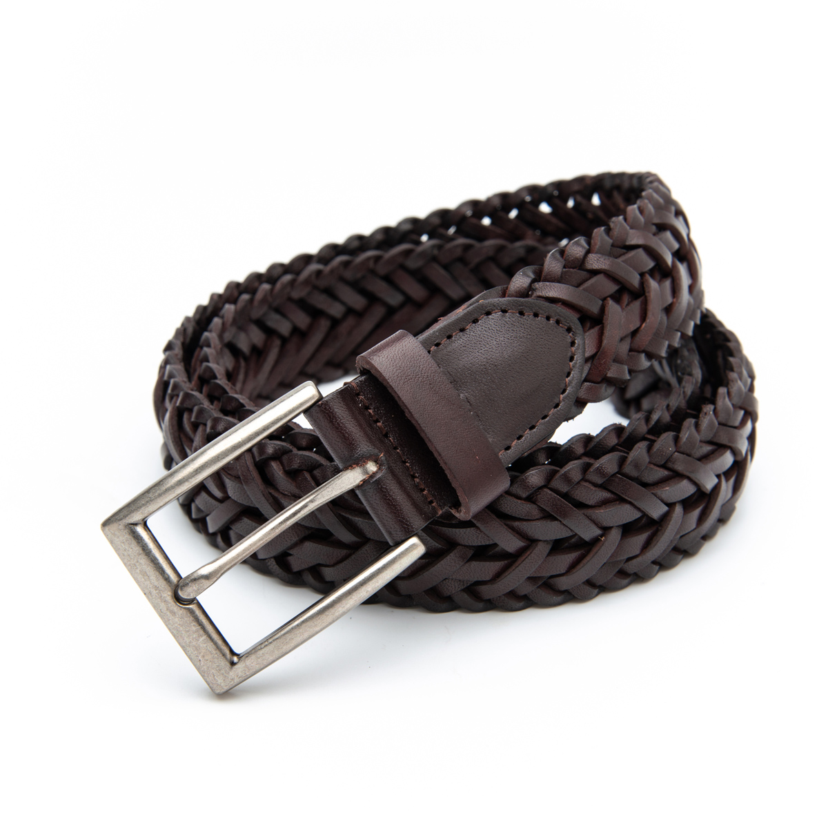 cowhide leather braided belts