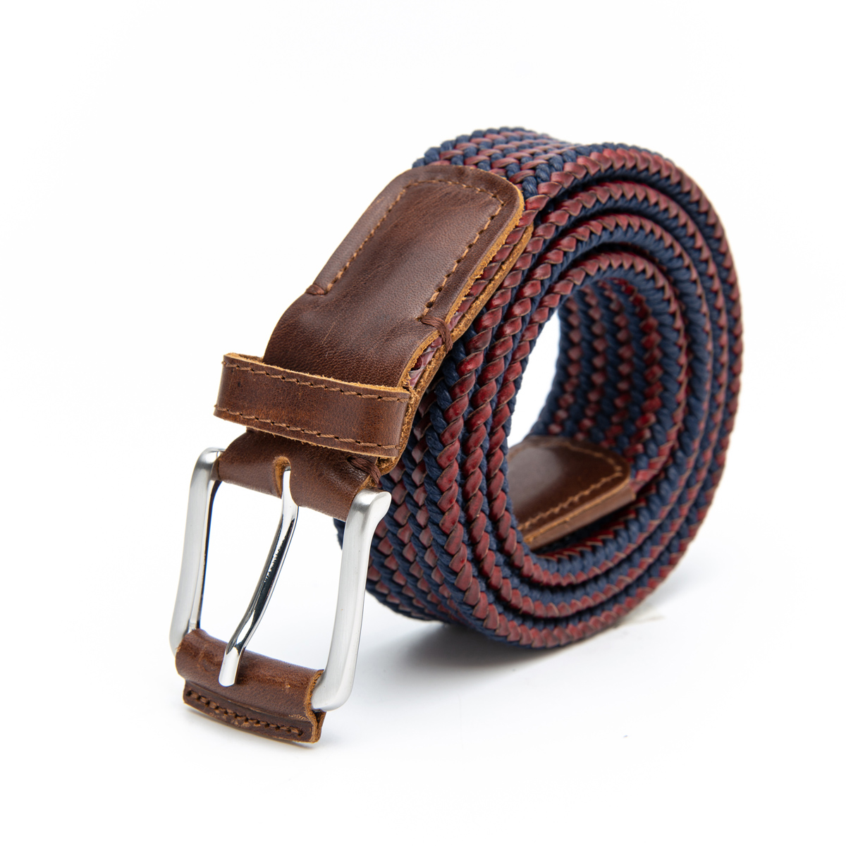 germany bonded leather and cord braided belt