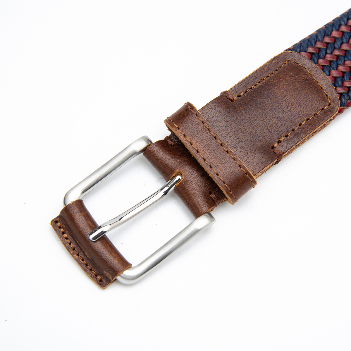 germany bonded leather and cord braided belt