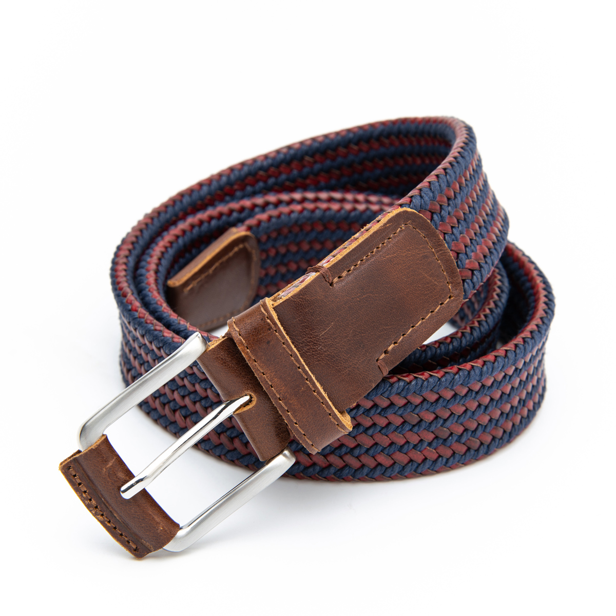 germany bonded leather and cord braided belt