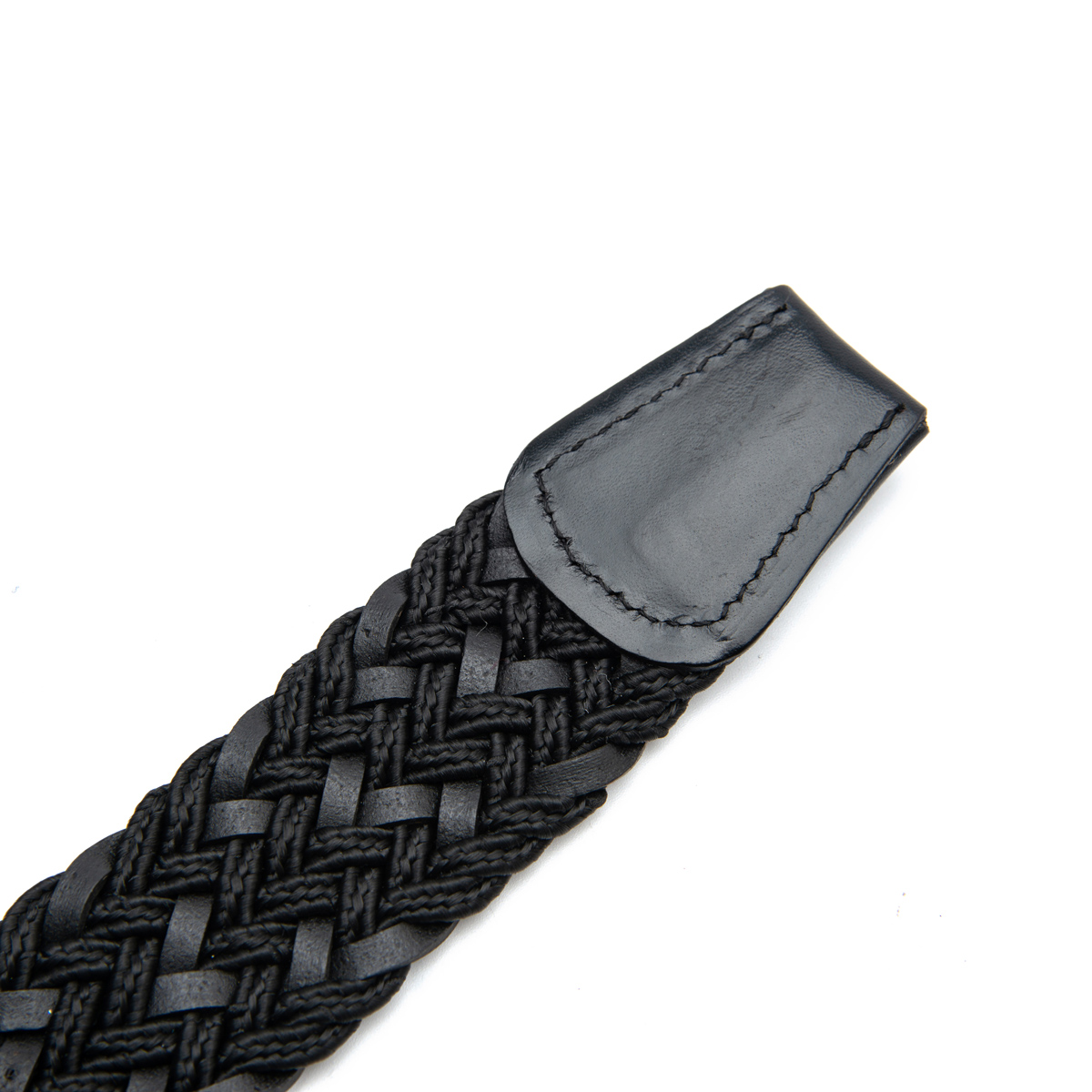 black plaited belts for men