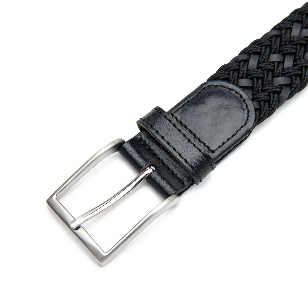 black plaited belts for men