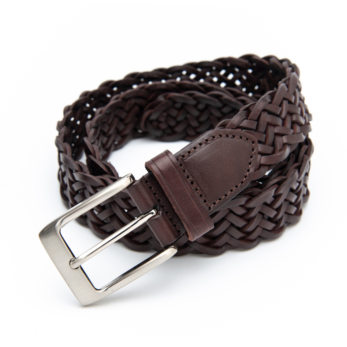 35mm wide leather braided belts